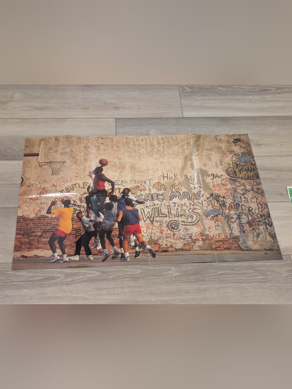 Original Michael Jordan 1989 Nike Promo Ad NBA Poster Graffiti Playground 24x36